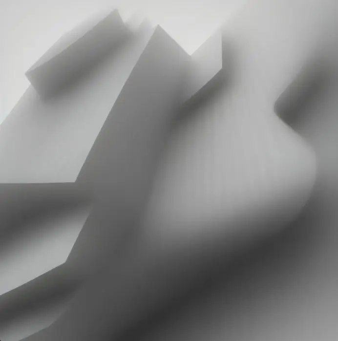 A soft, grey generated image of folded architectural planes.